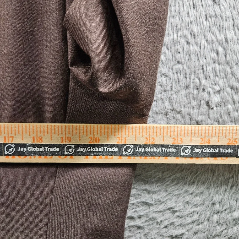 NEW Perry Ellis 40S Suit Blazer Jacket Men Classic‎ Fit Poly Textured Brown
